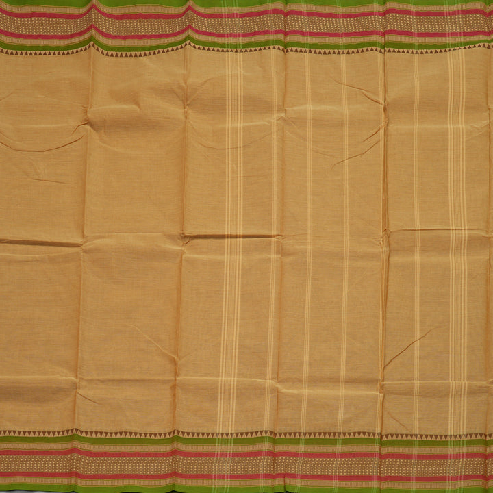Hayagrivas Sandal Handloom Pure Cotton Saree with Brown Border KBE233D1-26