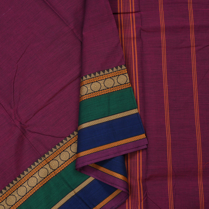 Hayagrivas Handloom Pure Cotton Saree in Attractive dark purple  KBE233D1-9