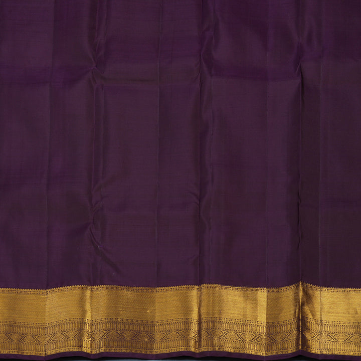 Hayagrivas Handloom Rust Orange Kanjivaram Silk Saree with Violet Border KBE2340B1-10