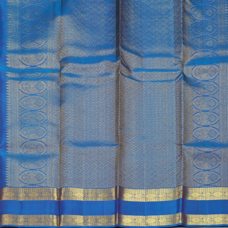Hayagrivas Handloom Purple Kanjivaram Silk Saree with Blue-Purple Border KBE2340B10-4