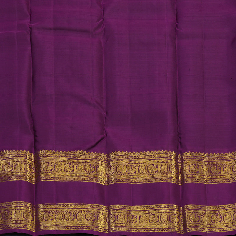 Hayagrivas Handloom Rust Orange Kanjivaram Silk Saree with Purple Border KBE2340B4-3