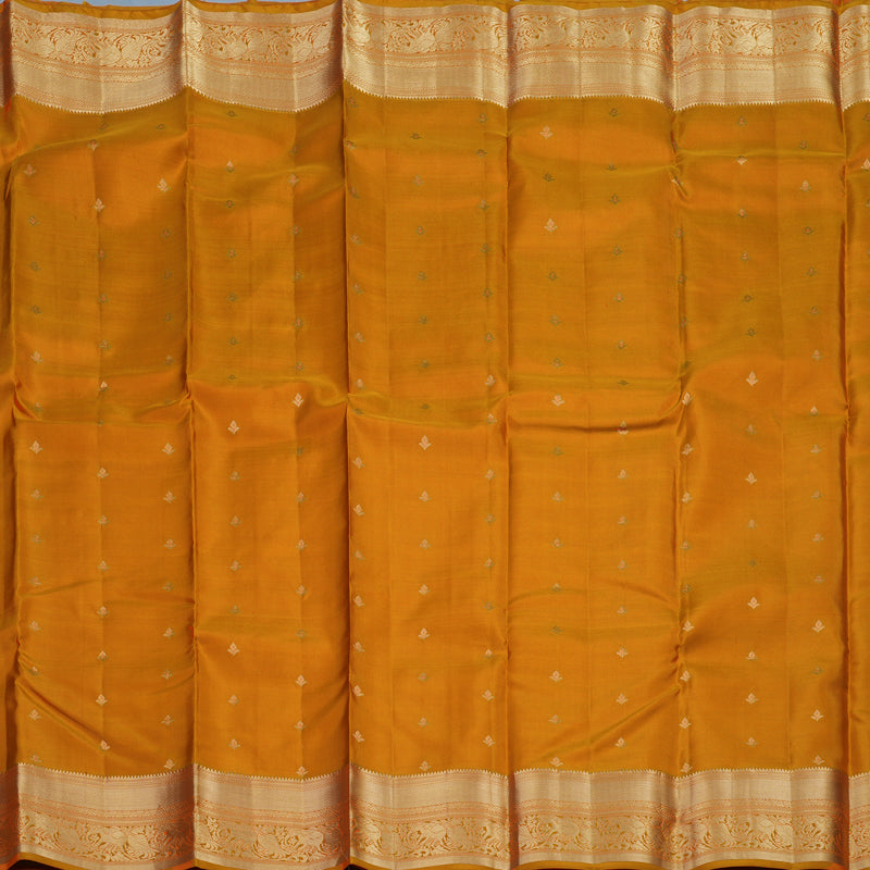 Hayagrivas Handloom Turmeric Yellow Kanjivaram Silk Saree KBE2342B5-8