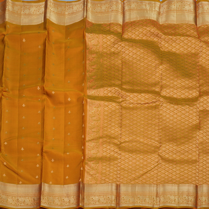 Hayagrivas Handloom Turmeric Yellow Kanjivaram Silk Saree KBE2342B5-8