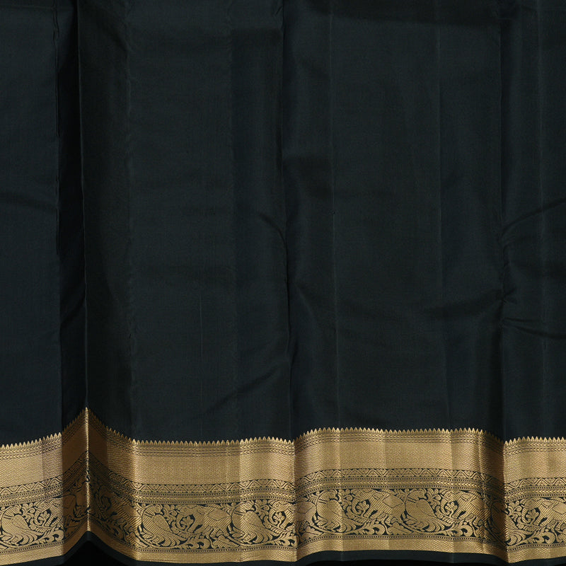 Hayagrivas Handloom Black Kanjivaram Silk Saree KBE2342B5-9