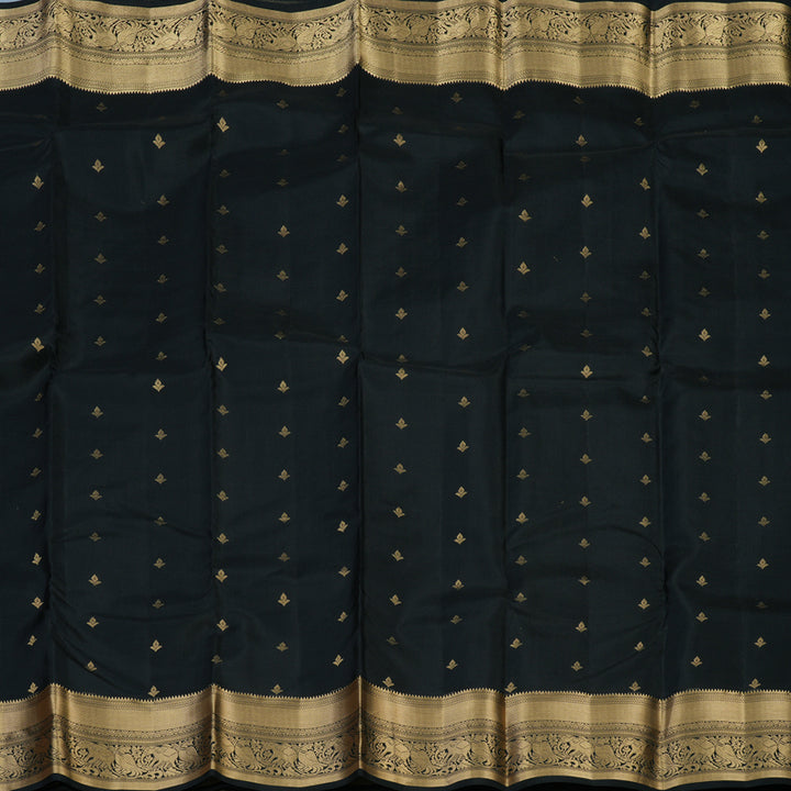 Hayagrivas Handloom Black Kanjivaram Silk Saree KBE2342B5-9