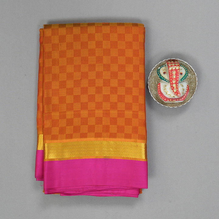 Hayagrivas Handloom Orange Kanjivaram Silk Saree KBE2344B5-5