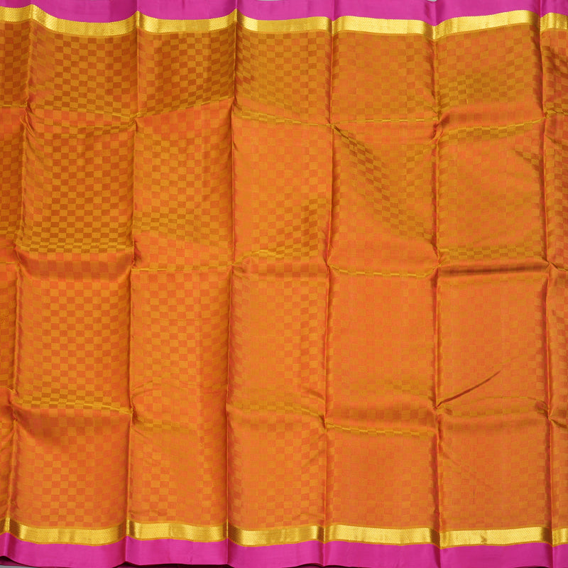 Hayagrivas Handloom Orange Kanjivaram Silk Saree KBE2344B5-5