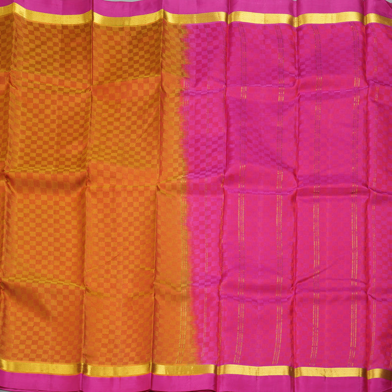 Hayagrivas Handloom Orange Kanjivaram Silk Saree KBE2344B5-5