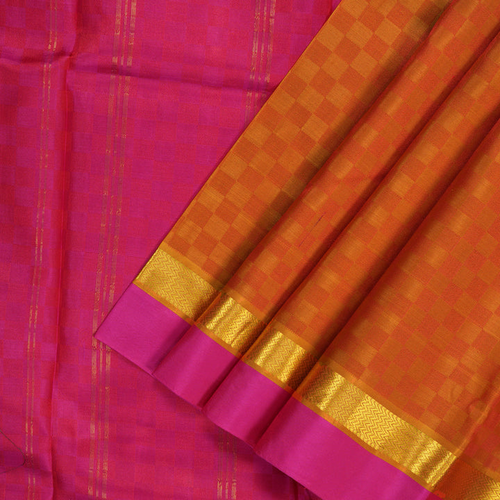 Hayagrivas Handloom Orange Kanjivaram Silk Saree KBE2344B5-5