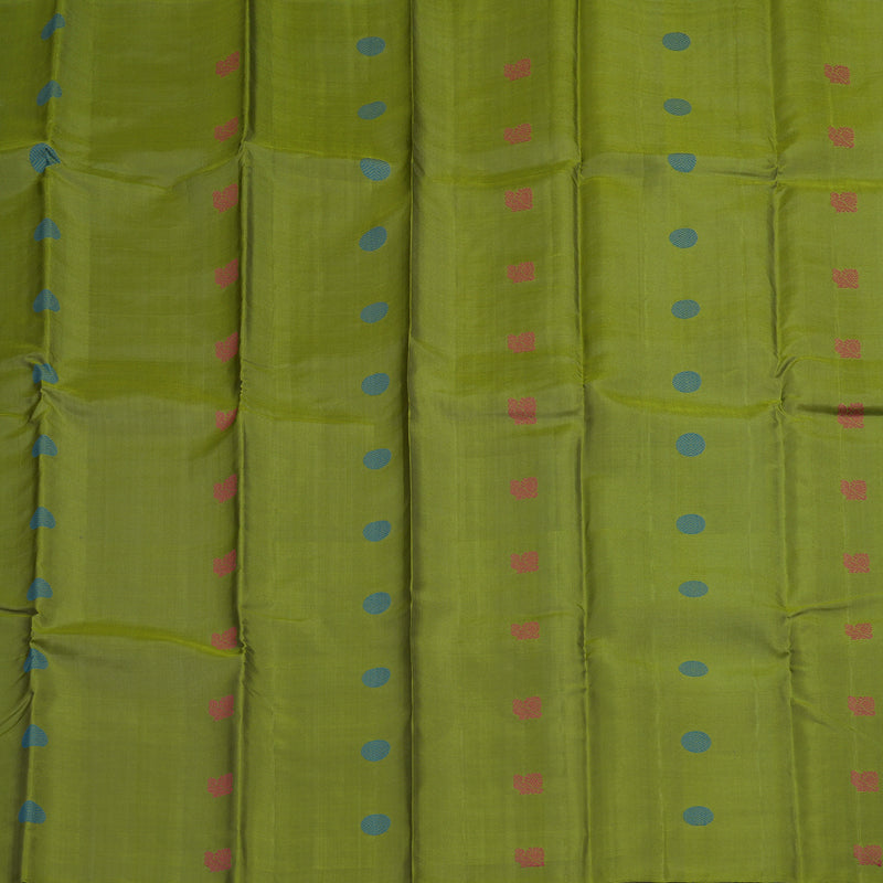 Hayagrivas Handloom Olive Green Kanjivaram Silk Saree KBE2345B1-3