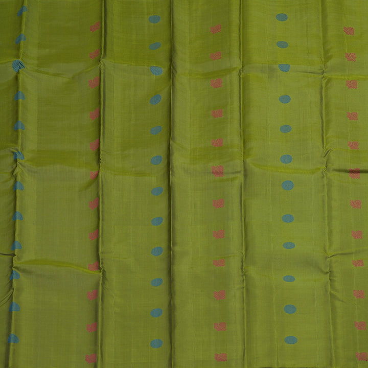 Hayagrivas Handloom Olive Green Kanjivaram Silk Saree KBE2345B1-3