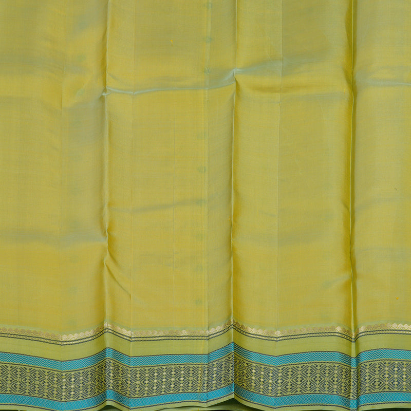 Hayagrivas Handloom Yellow Kanjivaram Silk Saree with Pista Green Border KBE2345B11-7
