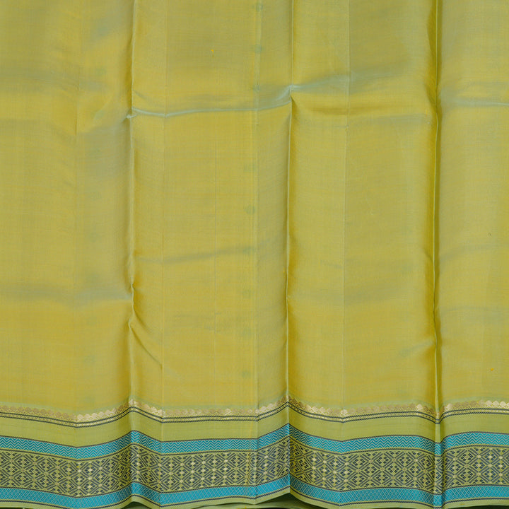 Hayagrivas Handloom Yellow Kanjivaram Silk Saree with Pista Green Border KBE2345B11-7