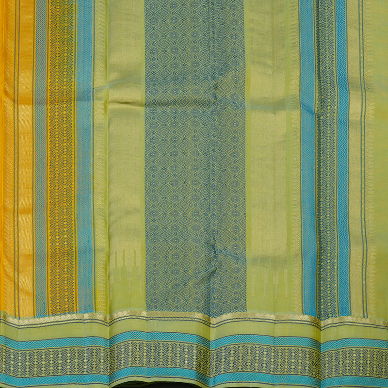 Hayagrivas Handloom Yellow Kanjivaram Silk Saree with Pista Green Border KBE2345B11-7