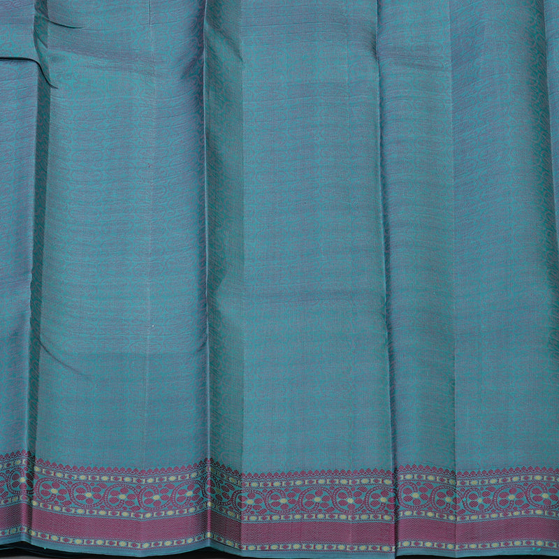 Hayagrivas Handloom Sea Green Kanjivaram Silk Saree with Bluish-Grey Border KBE2345B12-2