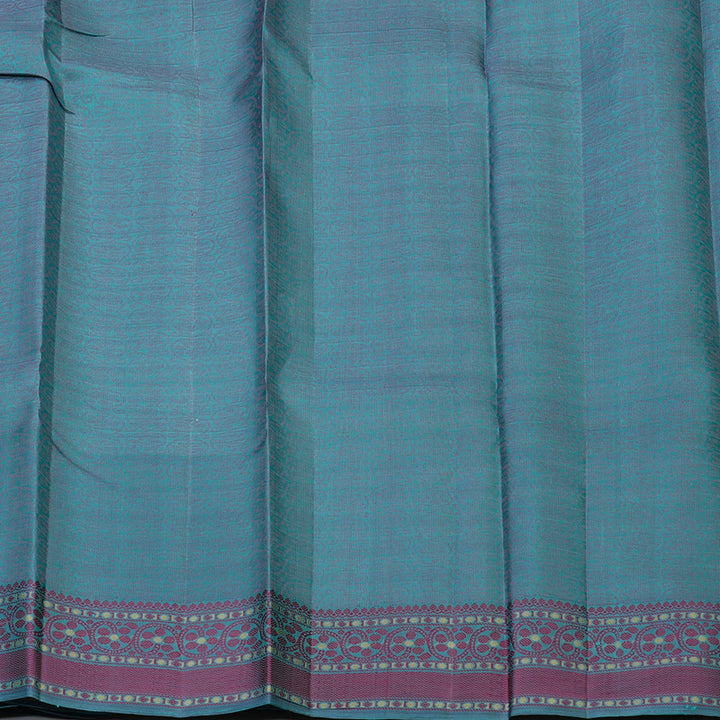 Hayagrivas Handloom Sea Green Kanjivaram Silk Saree with Bluish-Grey Border KBE2345B12-2