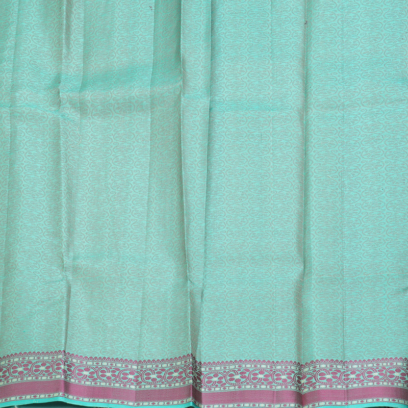 Hayagrivas Handloom Cream Kanjivaram Silk Saree with Sea Blue Border KBE2345B12-3
