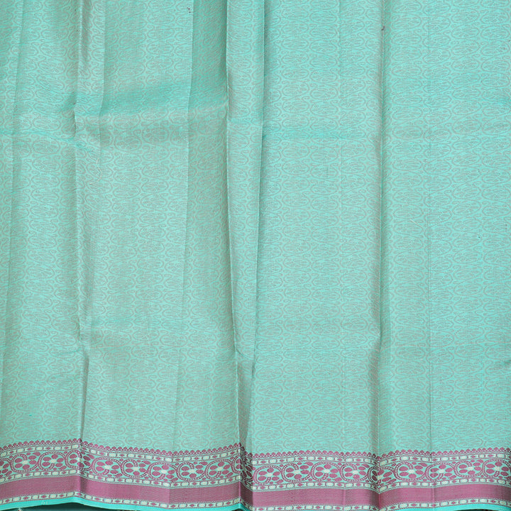 Hayagrivas Handloom Cream Kanjivaram Silk Saree with Sea Blue Border KBE2345B12-3