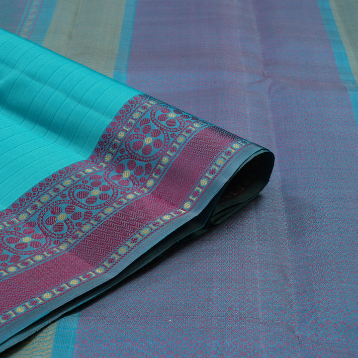Hayagrivas Handloom Sea Blue Kanjivaram Silk Saree KBE2345B12-4