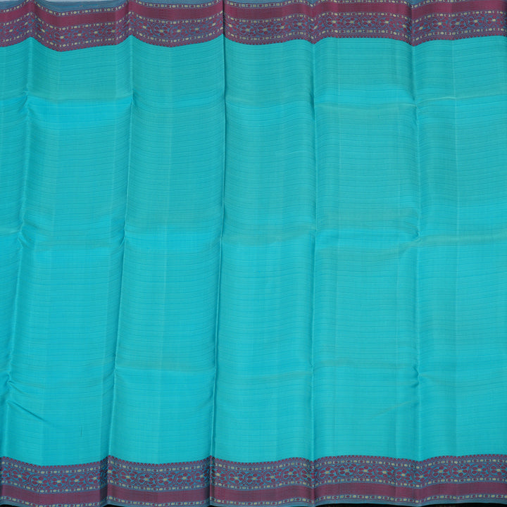 Hayagrivas Handloom Sea Blue Kanjivaram Silk Saree KBE2345B12-4