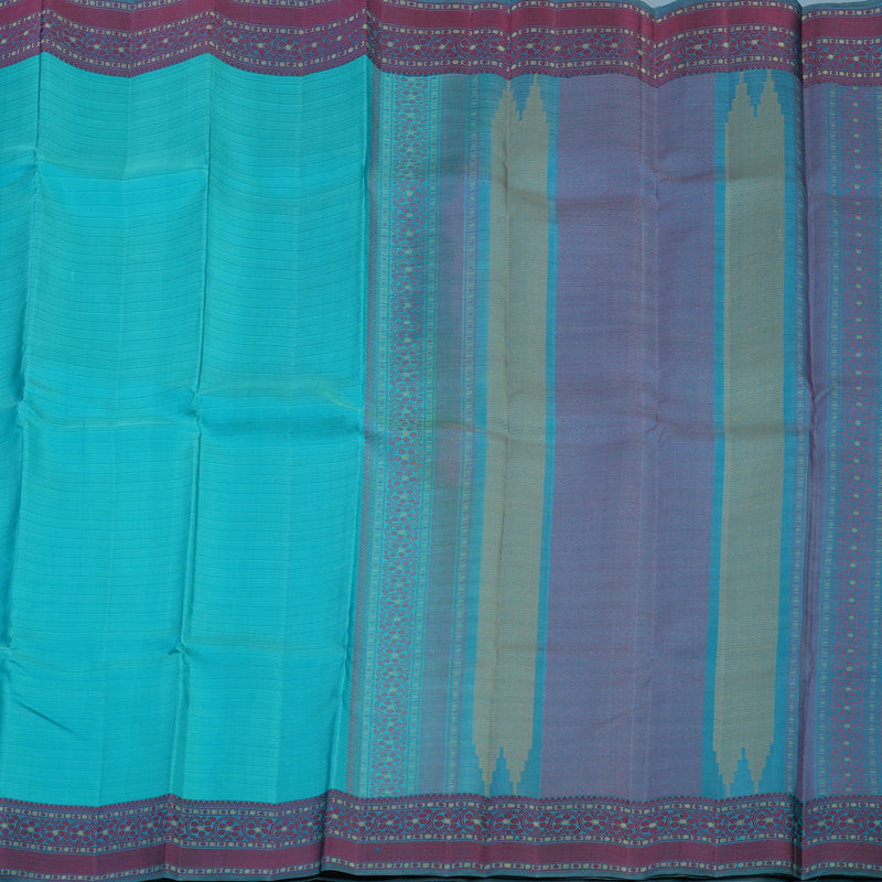 Hayagrivas Handloom Sea Blue Kanjivaram Silk Saree KBE2345B12-4