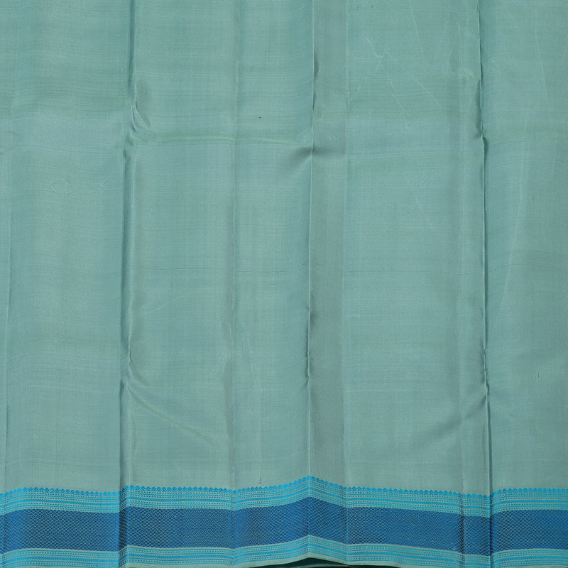 Hayagrivas Handloom Powder Blue Kanjivaram Silk Saree with Pastel Green Border KBE2345B14-1
