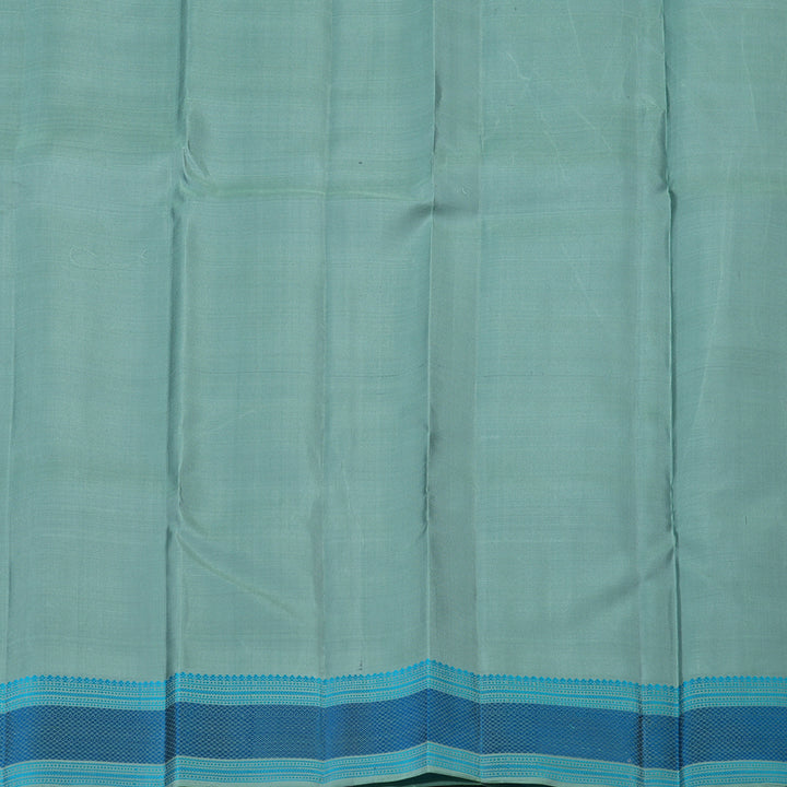 Hayagrivas Handloom Powder Blue Kanjivaram Silk Saree with Pastel Green Border KBE2345B14-1