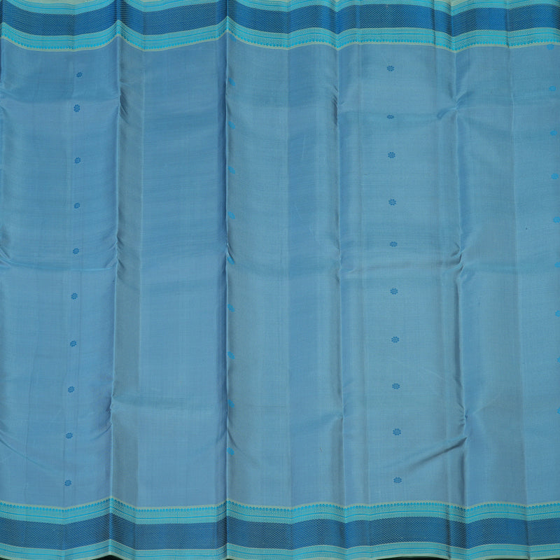 Hayagrivas Handloom Powder Blue Kanjivaram Silk Saree with Pastel Green Border KBE2345B14-1
