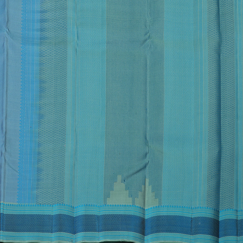 Hayagrivas Handloom Powder Blue Kanjivaram Silk Saree with Pastel Green Border KBE2345B14-1