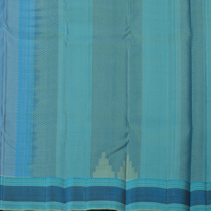 Hayagrivas Handloom Powder Blue Kanjivaram Silk Saree with Pastel Green Border KBE2345B14-1