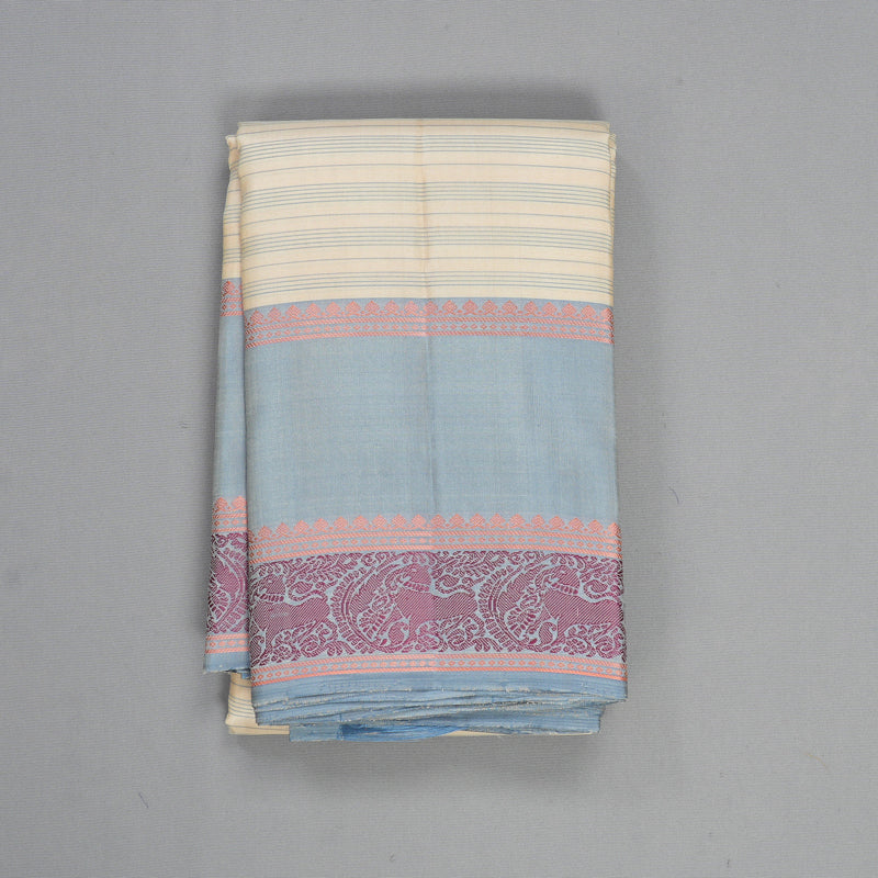 Hayagrivas Handloom Sandal Kanjivaram Silk Saree with Grey Border KBE2345B15-3