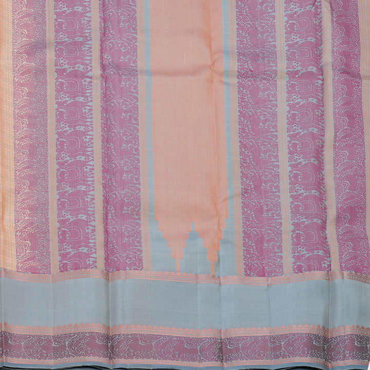 Hayagrivas Handloom Sandal Kanjivaram Silk Saree with Grey Border KBE2345B15-3