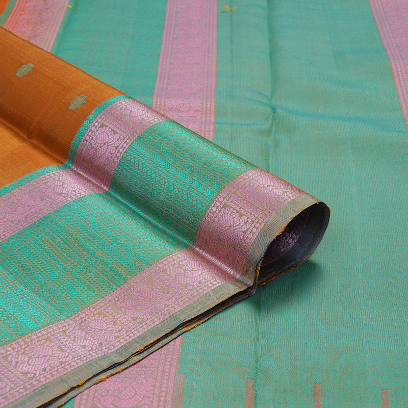 Hayagrivas Handloom Sunset Orange Kanjivaram Silk Saree KBE2345B21-1