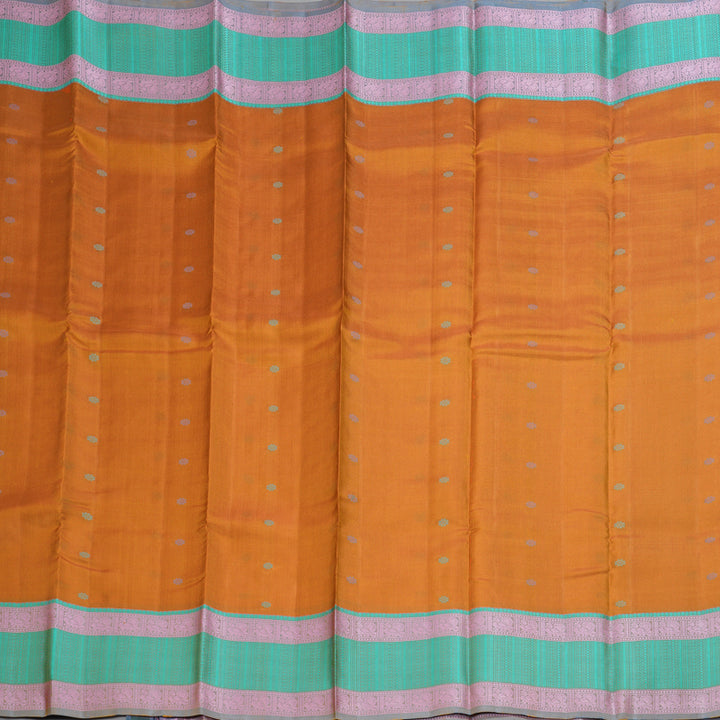 Hayagrivas Handloom Sunset Orange Kanjivaram Silk Saree KBE2345B21-1