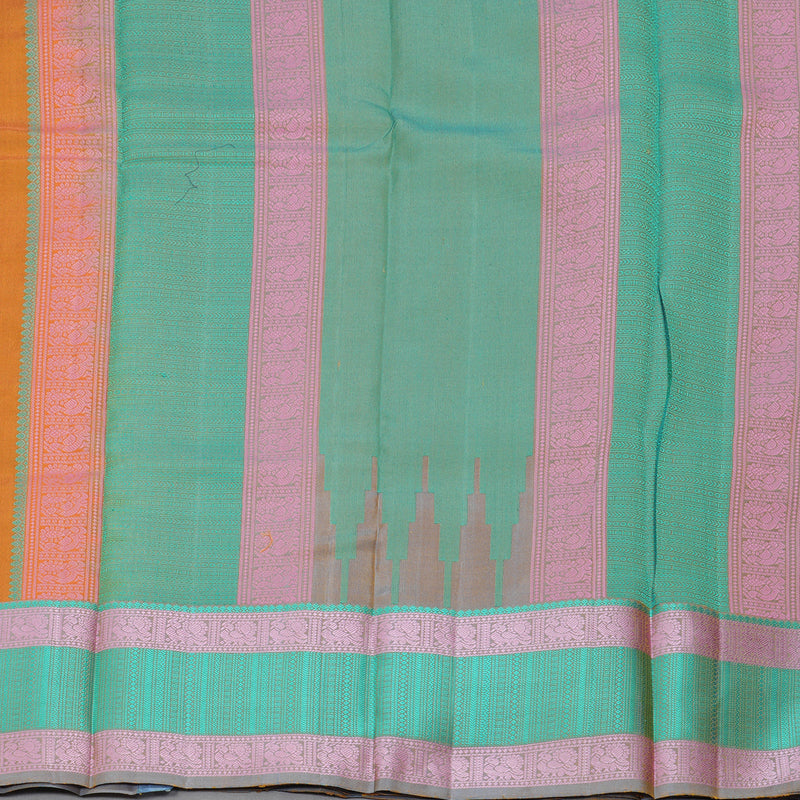 Hayagrivas Handloom Sunset Orange Kanjivaram Silk Saree KBE2345B21-1