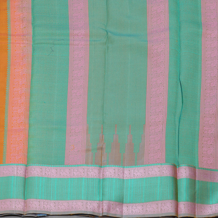 Hayagrivas Handloom Sunset Orange Kanjivaram Silk Saree KBE2345B21-1