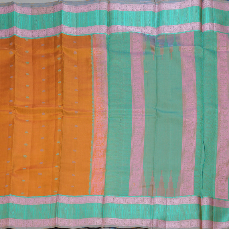 Hayagrivas Handloom Sunset Orange Kanjivaram Silk Saree KBE2345B21-1