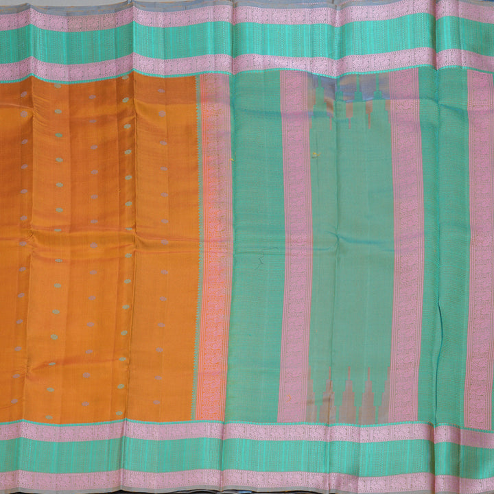 Hayagrivas Handloom Sunset Orange Kanjivaram Silk Saree KBE2345B21-1