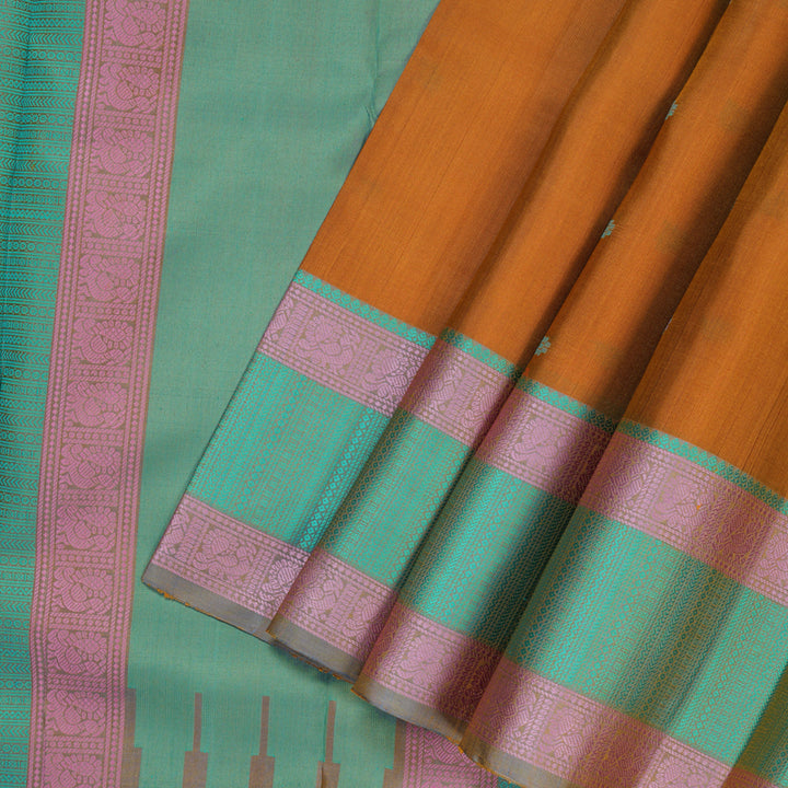 Hayagrivas Handloom Sunset Orange Kanjivaram Silk Saree KBE2345B21-1