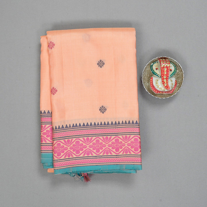 Hayagrivas Handloom Peach Orange Kanjivaram Silk Saree KBE2345B8-5