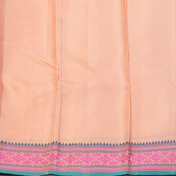 Hayagrivas Handloom Peach Orange Kanjivaram Silk Saree KBE2345B8-5