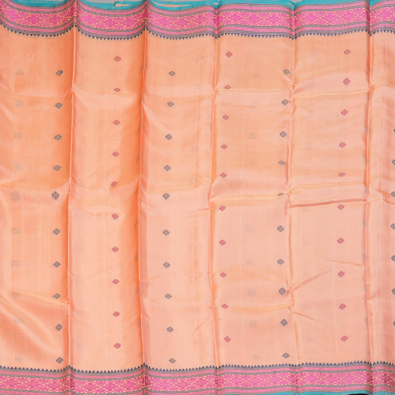 Hayagrivas Handloom Peach Orange Kanjivaram Silk Saree KBE2345B8-5