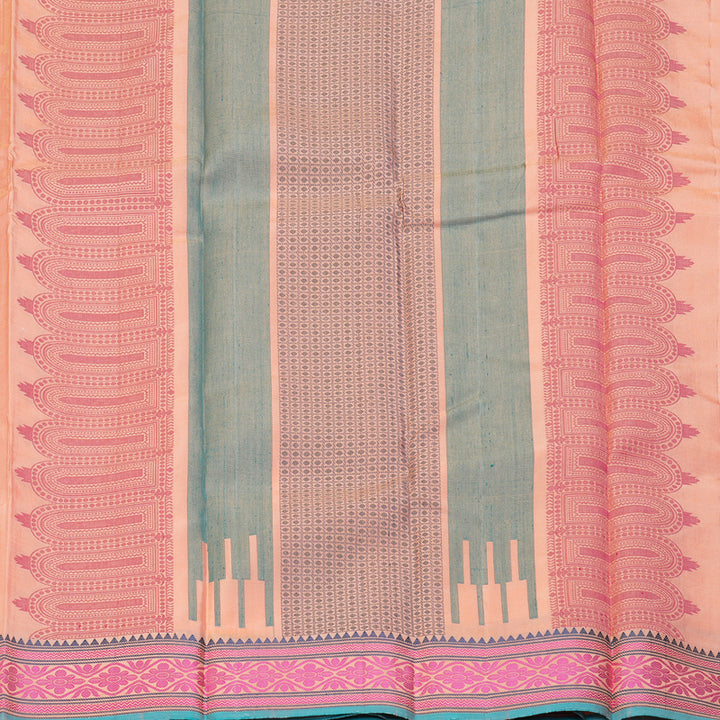 Hayagrivas Handloom Peach Orange Kanjivaram Silk Saree KBE2345B8-5