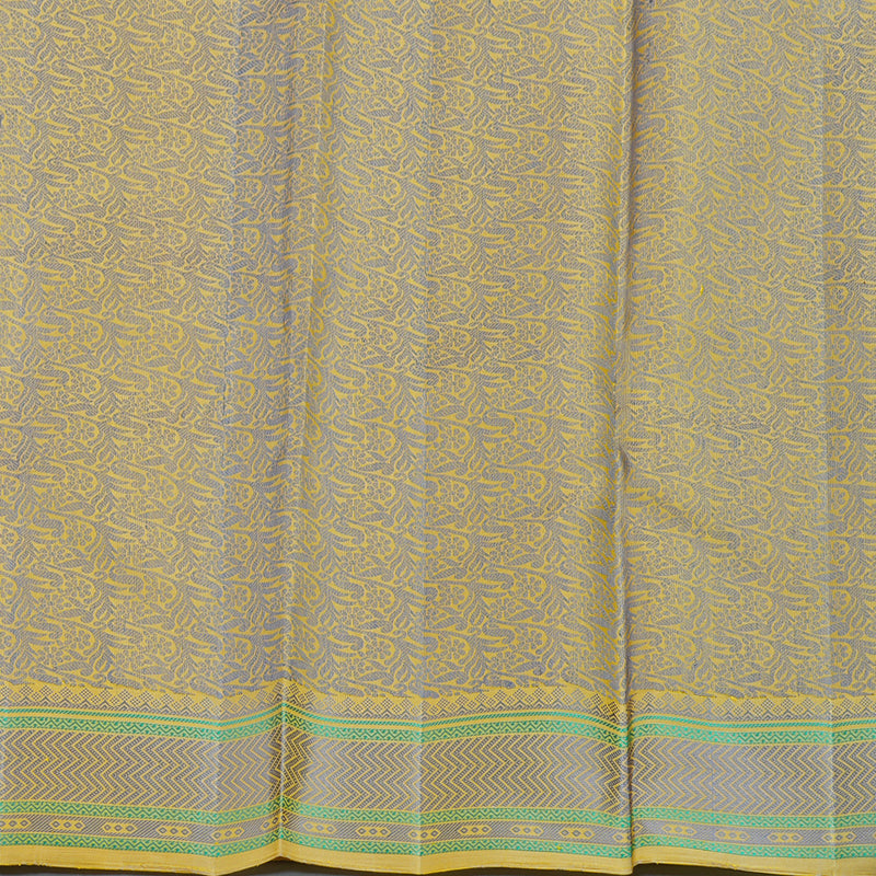 Hayagrivas Handloom Neon Green Kanjivaram Silk Saree with Pale Yellow Border KBE2345B9-5