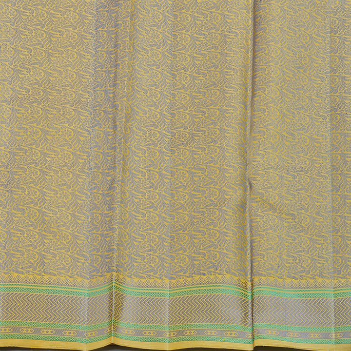 Hayagrivas Handloom Neon Green Kanjivaram Silk Saree with Pale Yellow Border KBE2345B9-5