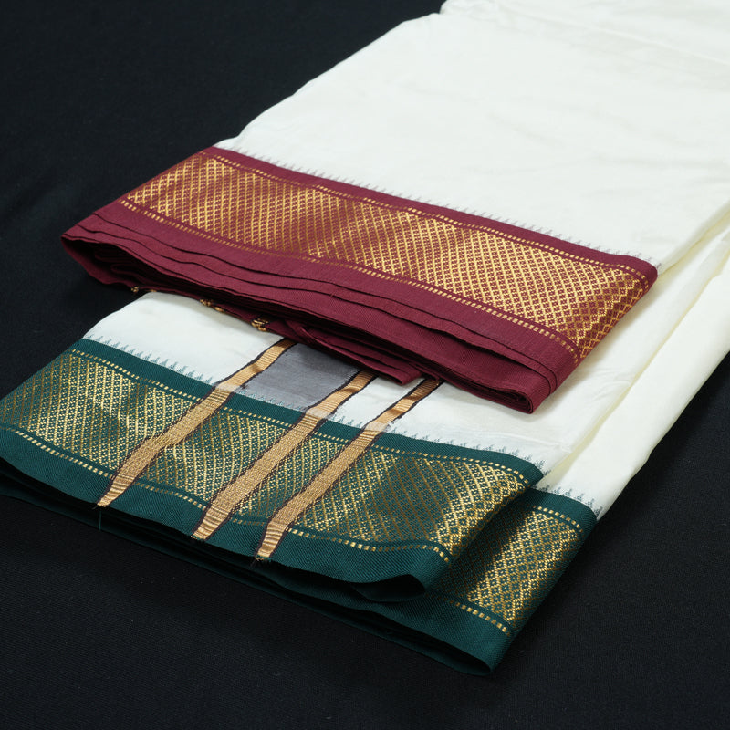 Hayagrivas Handloom 9*5 Silk Dhothi KBE2346B5-4