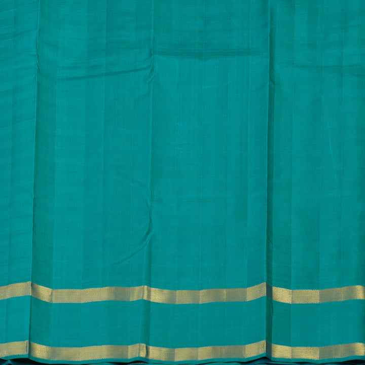 Hayagrivas Handloom Cream & Onion Pink Checks Kanjivaram Silk Saree with Rama Green Border KBE2348B4-1