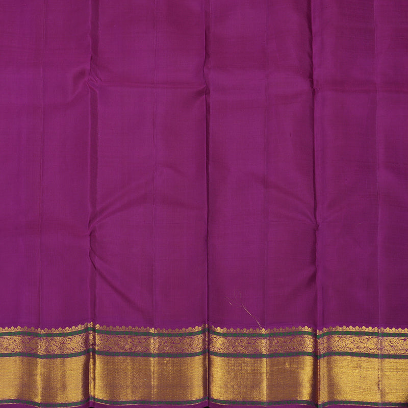 Hayagrivas Handloom Yellow Kanjivaram Silk Saree with Purple Border KBE2349B1-9