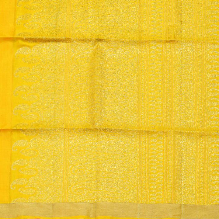 Hayagrivas Yellow Handloom Soft Silk Saree KBE234D1-11
