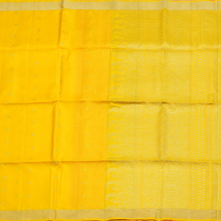 Hayagrivas Yellow Handloom Soft Silk Saree KBE234D1-11